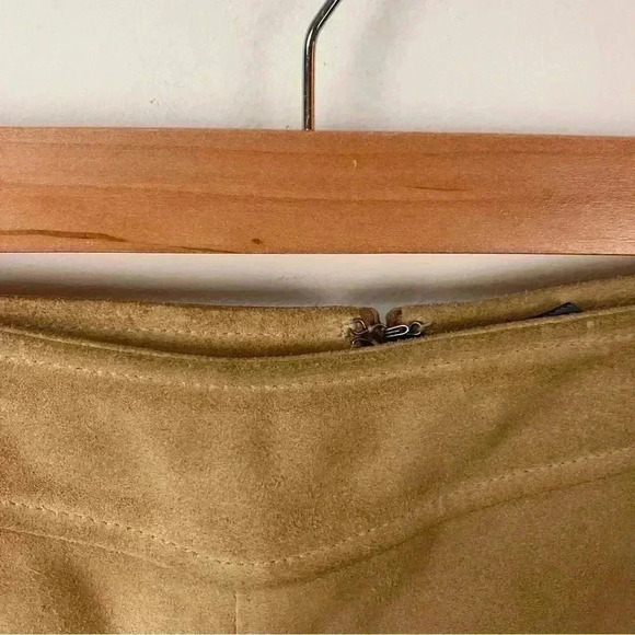 BANANA REPUBLIC  Y2K  Size 6 Tan Leather/Suede Front Slit  Skirt VINTAGE - Picture 5 of 15
